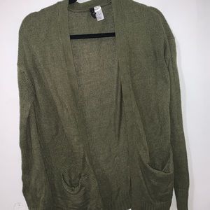 green cardigan